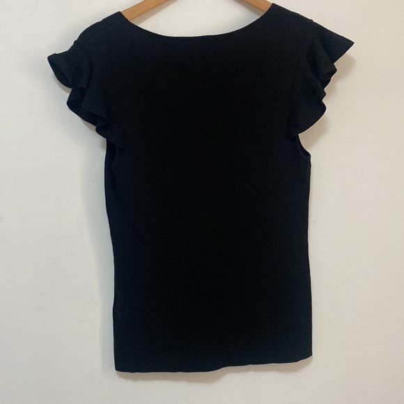 Portmans - Black Frill Sleeved Top - Size Large - Picture 4 of 6